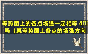 等势面上的各点场强一定相等 🐠 吗（某等势面上各点的场强方向与该等势面垂直 🐞 ）